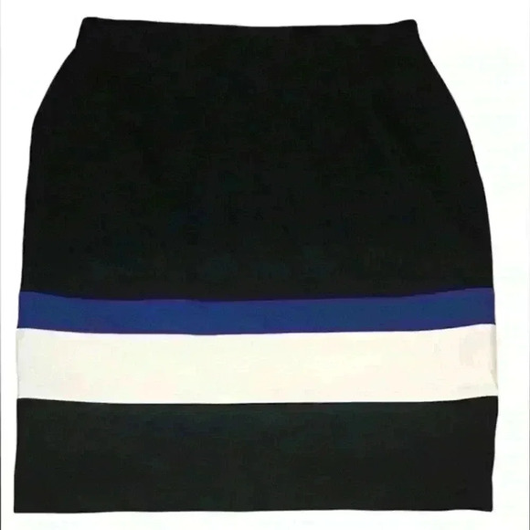 Amanda + Chelsea Pencil Skirt Stripe Pull On Size 12 - Picture 1 of 3